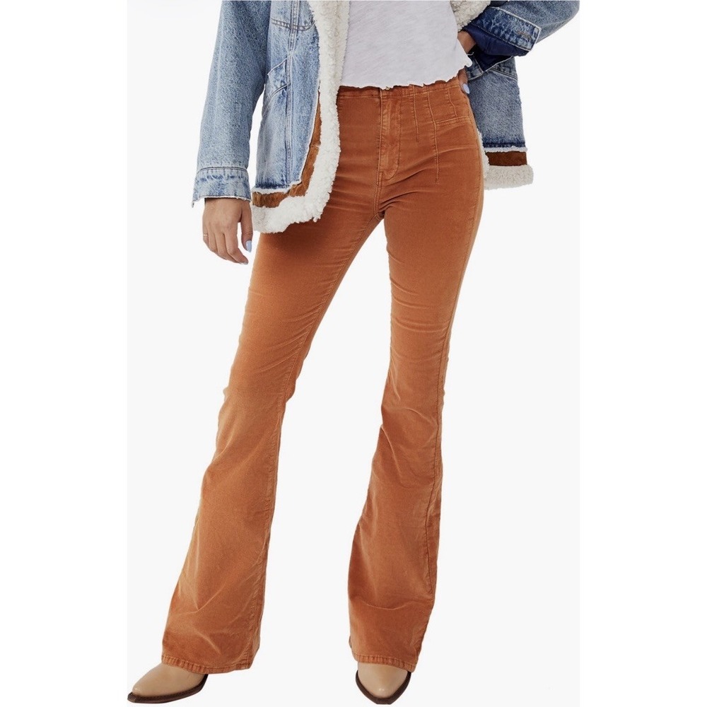 Free People Jeans Jayde Cord Flare Jeans, Flares Cognac Orange size 31